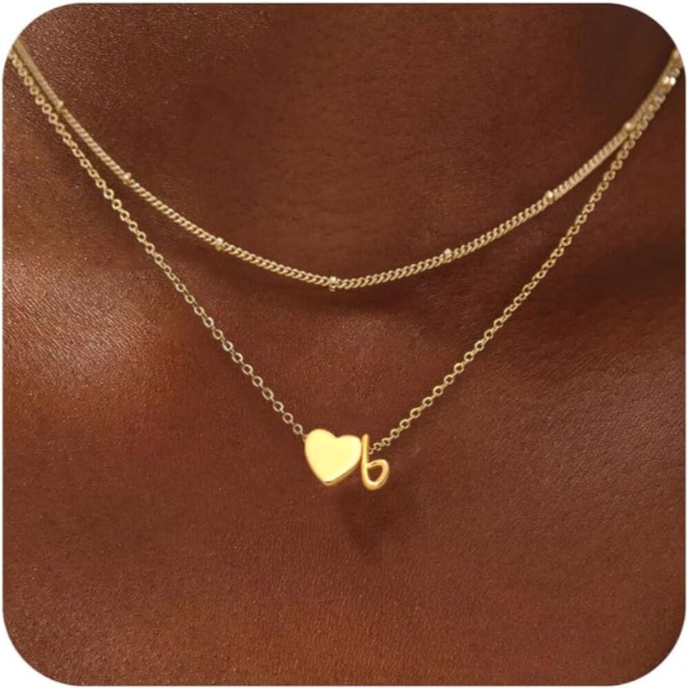 Hypoallergenic Gold Initial Necklace With Layered Design - Perfect Gift For Her